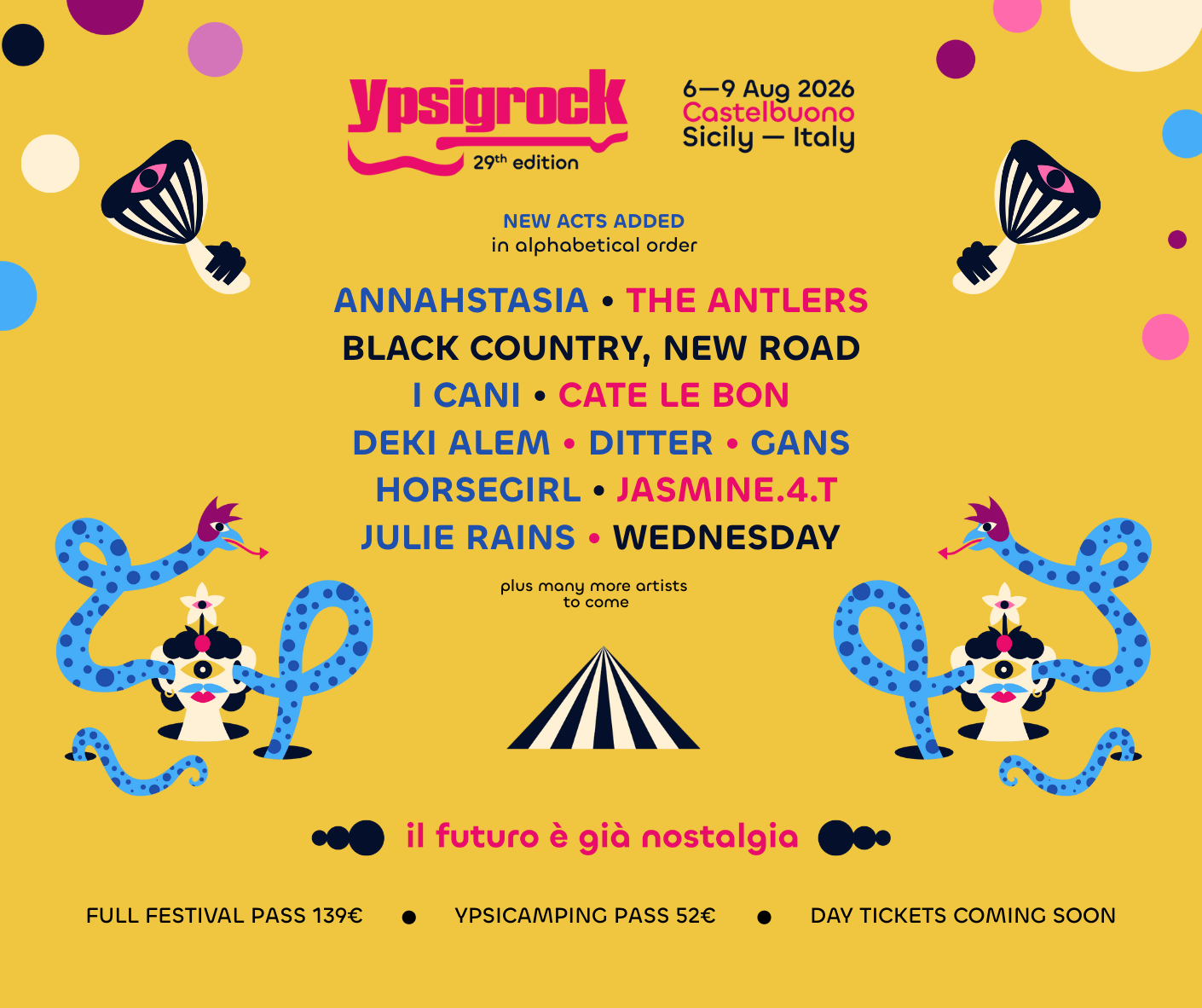 YPSIGROCK FESTIVAL annuncia NUOVI NOMI PER LA LINEUP 2026