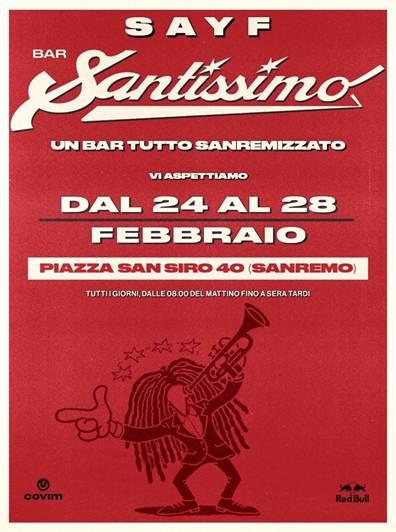  SAYF: A Sanremo apre il “Bar Santissimo”, il suo quartier generale durante la settimana del Festival
