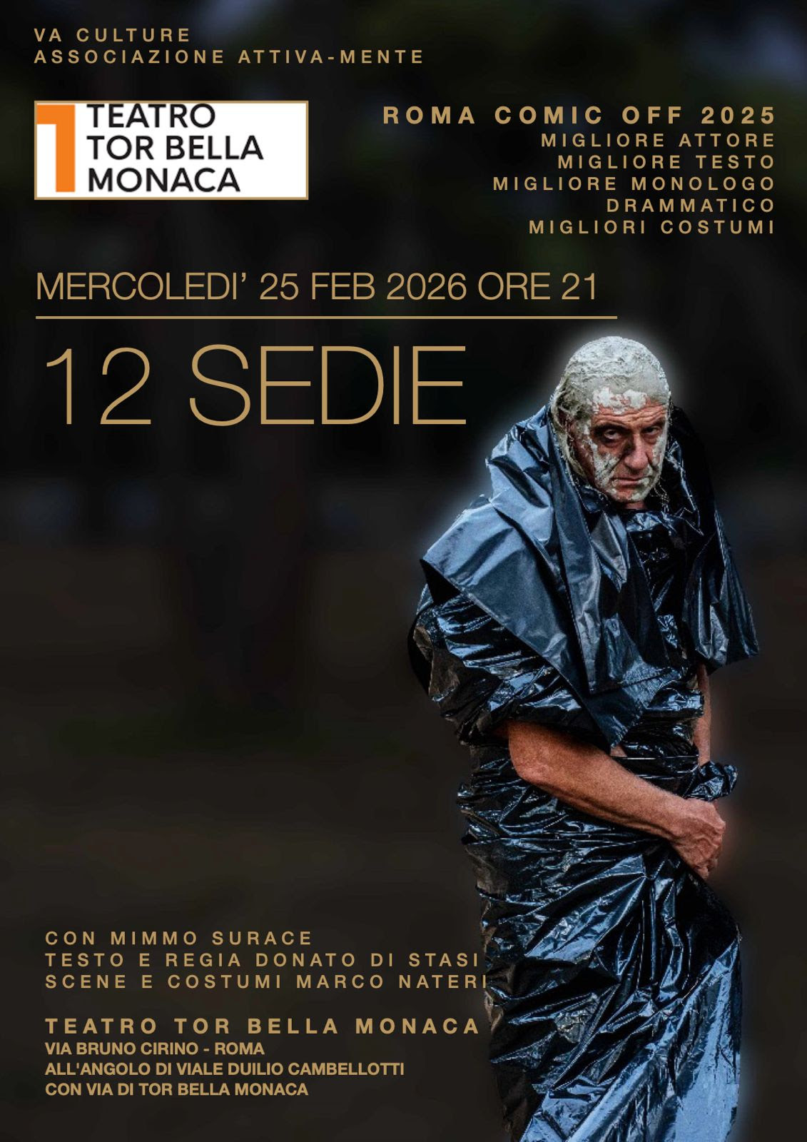 12 SEDIE con Mimmo Surace | Teatro Tor Bella Monaca | Roma | 25 febbraio 2026