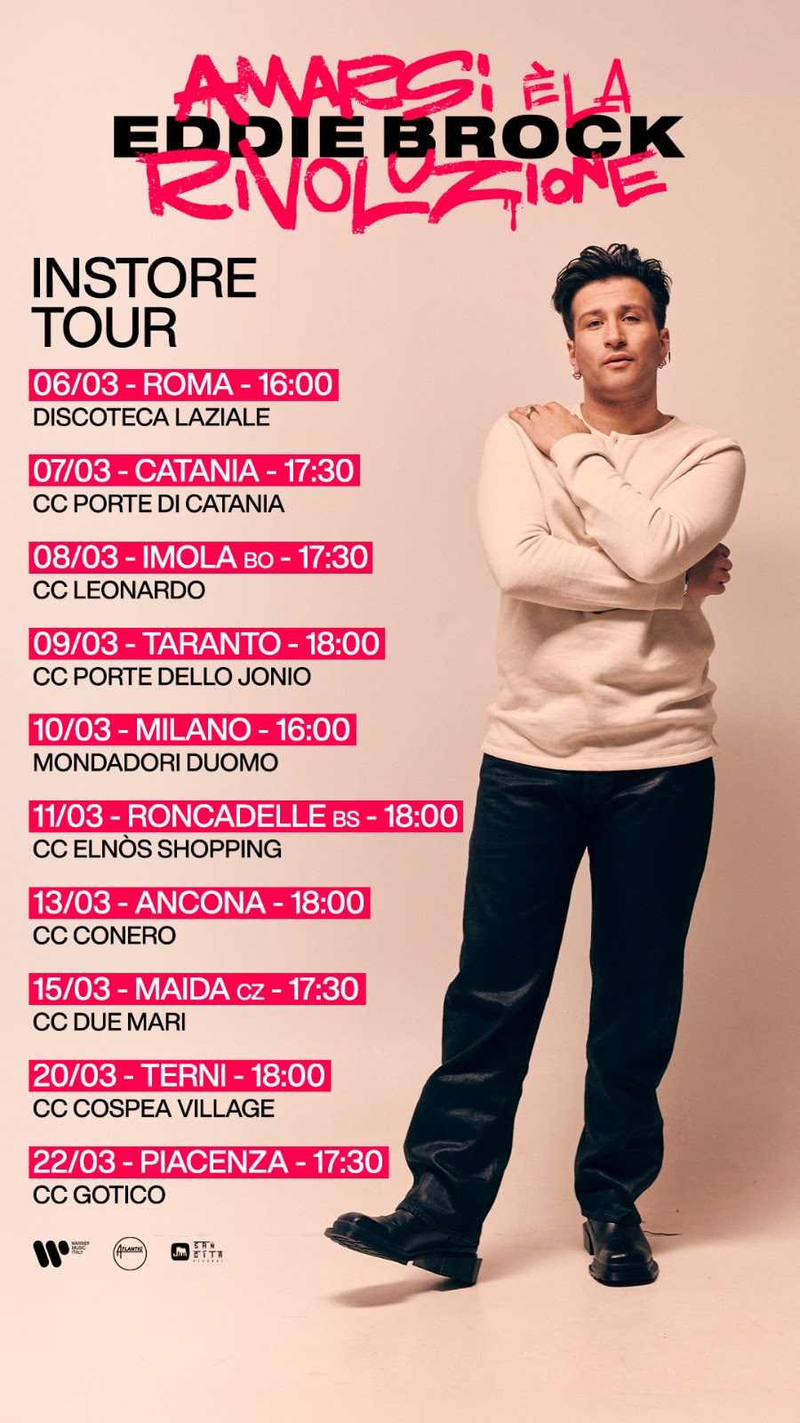 EDDIE BROCK A SANREMO 2026 CON “AVVOLTOI”: il 6/3 fuori “Amarsi è la rivoluzione (Deluxe)”. Al via il 26 marzo al via l’AMARSI TOUR 2026