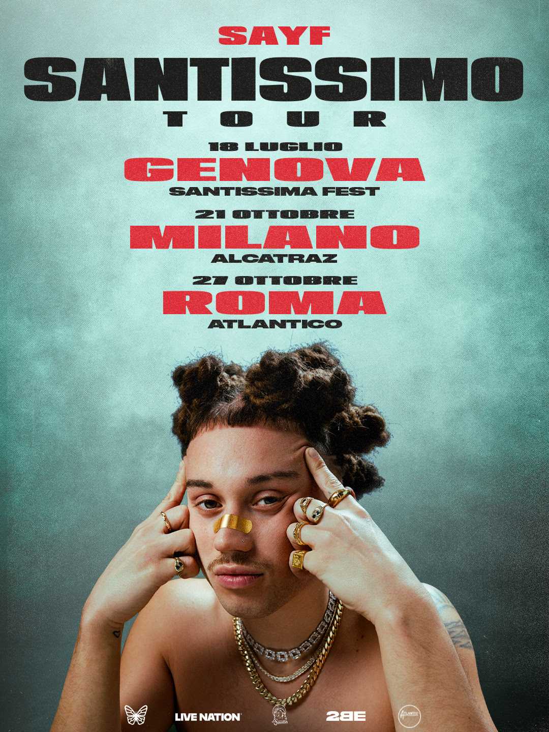 SAYF: annuncia il suo SANTISSIMO TOUR con due imperdibili appuntamenti a Milano e Roma. 