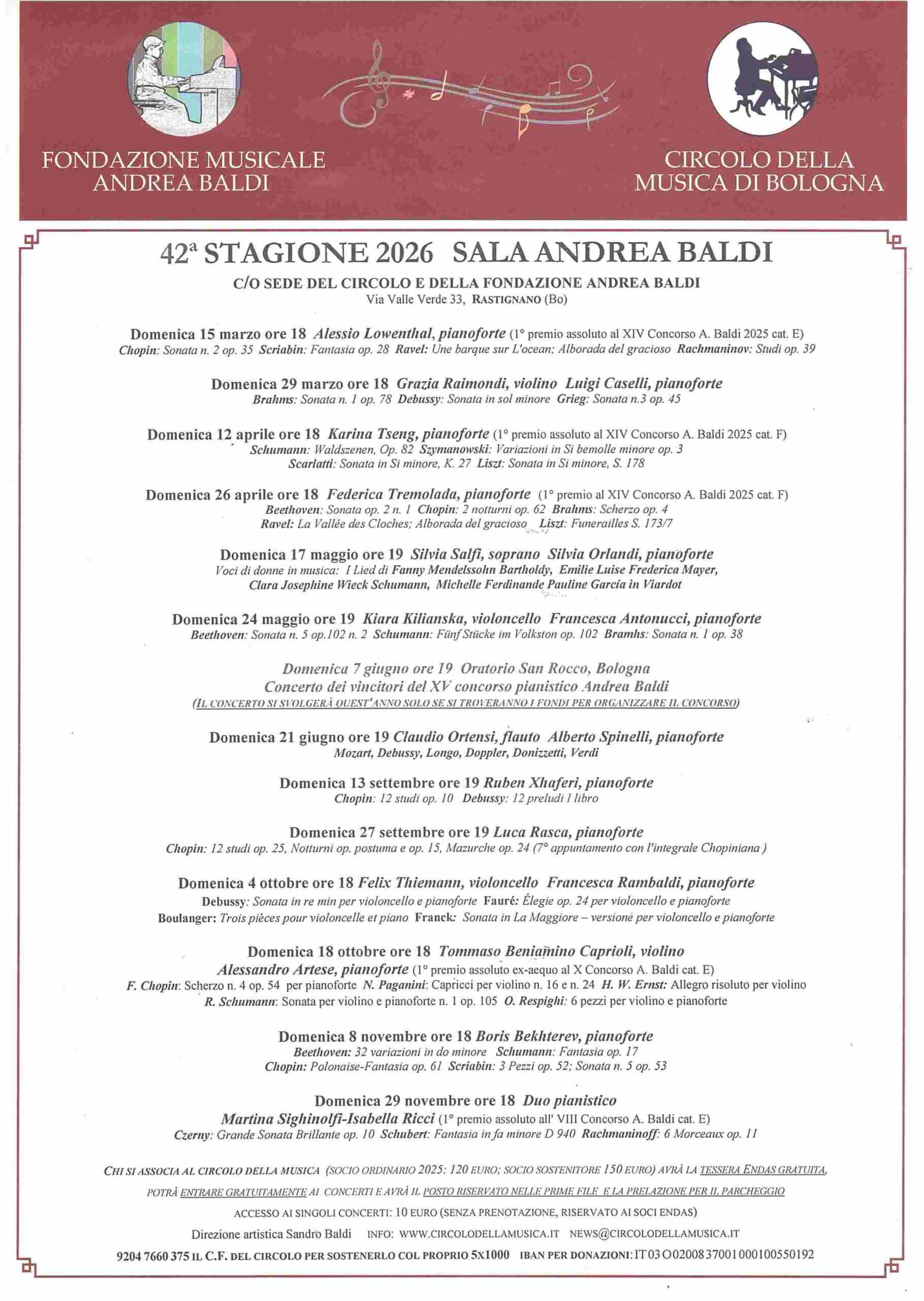DOMENICA 29 MARZO ALLE 18 LA VIOLINISTA GRAZIA RAIMONDI E IL PIANISTA LUIGI CASELLI 42 STAGIONE suonano Brahms Debussy e Grieg