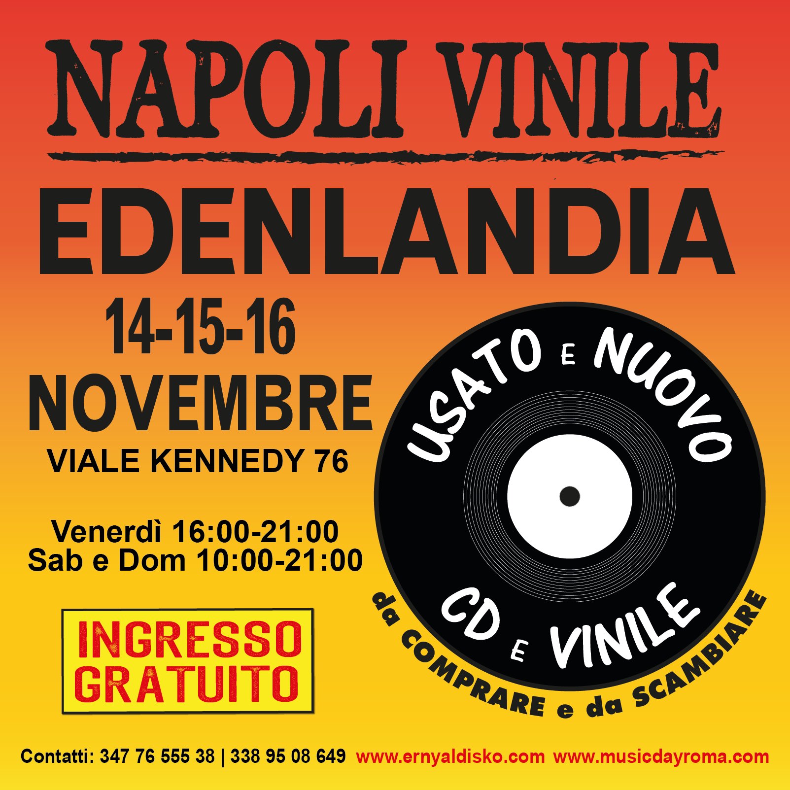 PER TUTTI GLI AMANTI DELLA BUONA MUSICA ritorna NAPOLIVINILE, la Quinta Edizione della Mostra Mercato del Disco, Cd e Vinile nuovo, usato e da collezione. Il MEI è partner