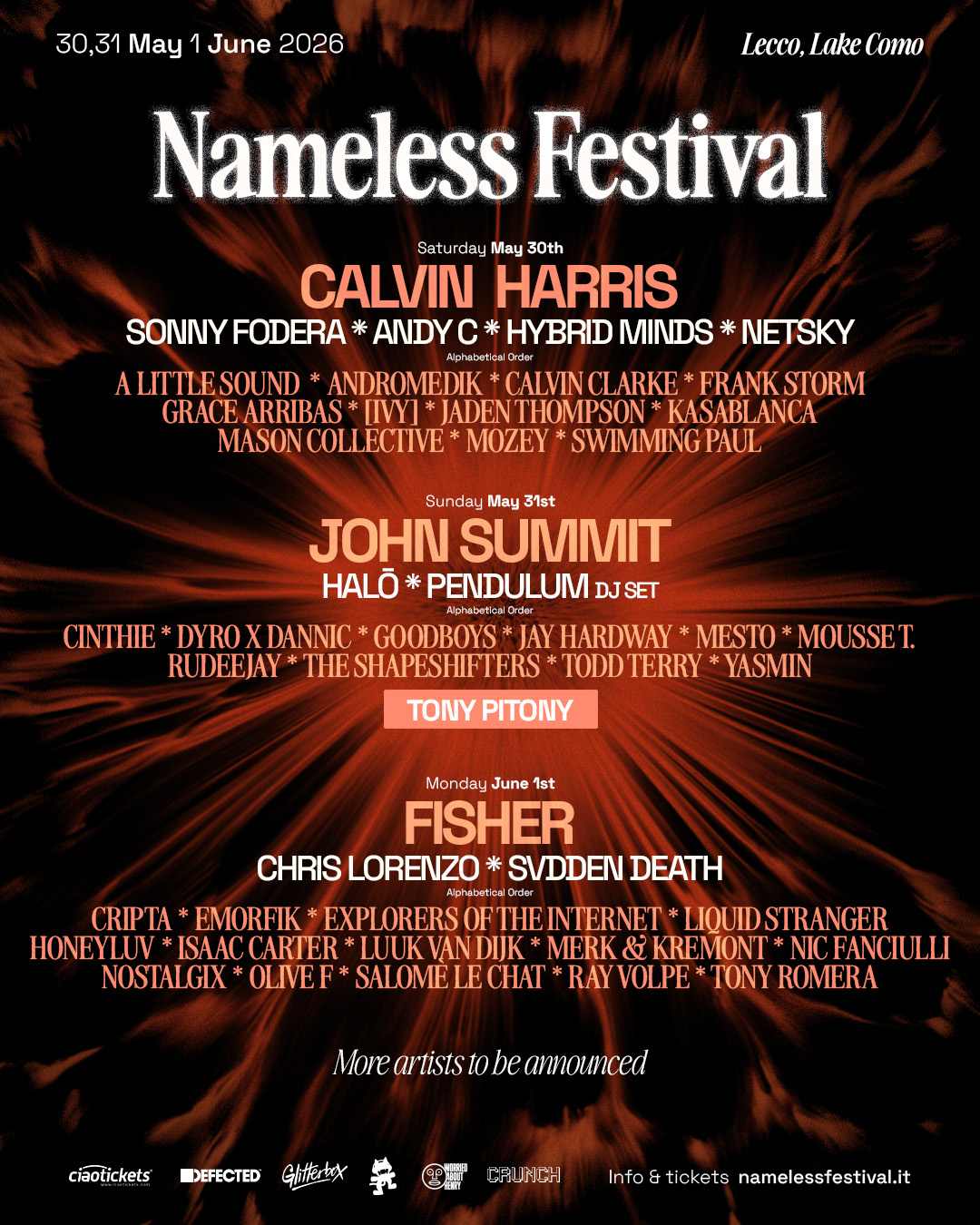 NAMELESS FESTIVAL – si arricchisce la line up. Tra gli artisti, anche John Summit e TonyPitony