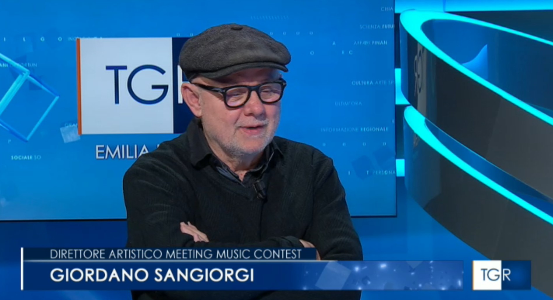 Giordano Sangiorgi al TGR presenta il Meeting Music Contest di Rimini e i prossimi eventi del MEI