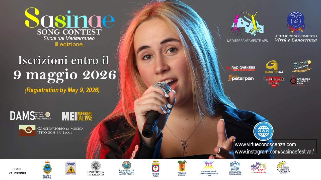 SASINAE SONG CONTEST 2026: SUONI DAL MEDITERRANEO – Il MEI è partner