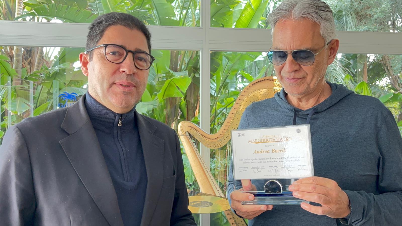 Conferito ad Andrea Bocelli il Premio Margherita Hack