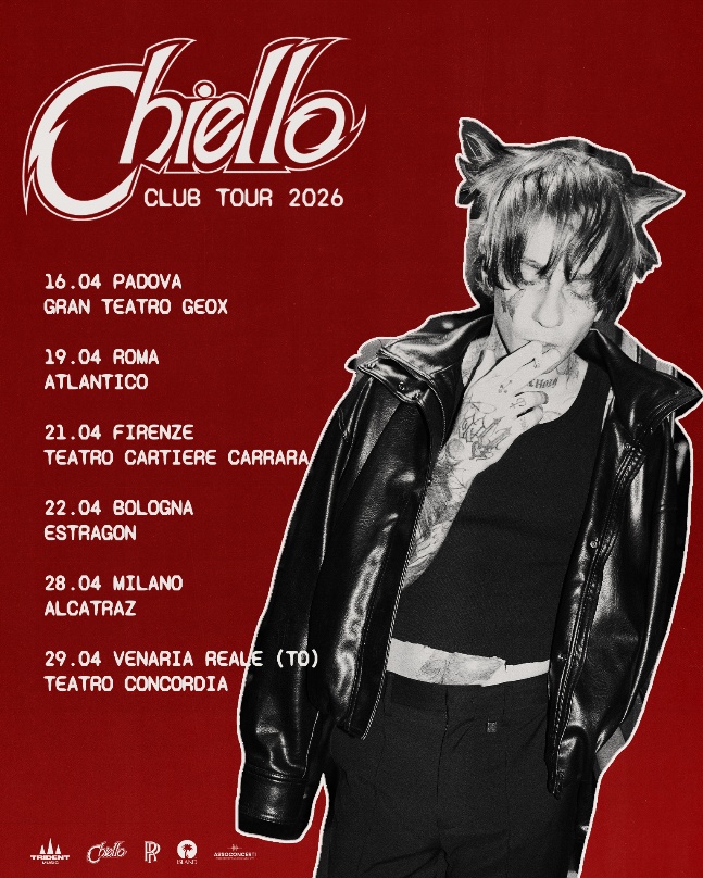 Dal 16 aprile CHIELLO sarà in tour nei principali club italiani con ““Chiello Club Tour 2026”