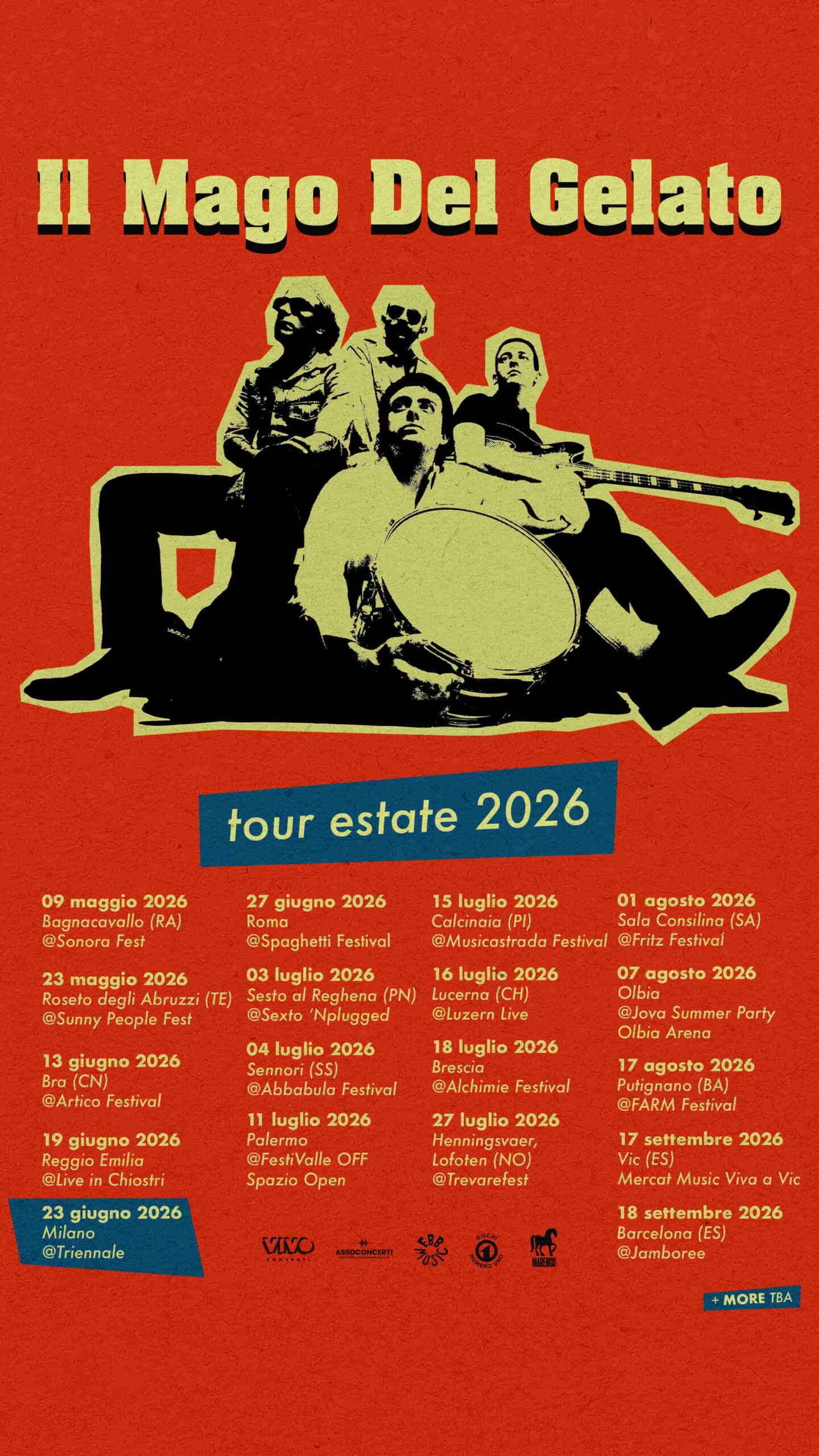 IL MAGO DEL GELATO  Annunciate le prime date del tour estivo in Italia ed Europa