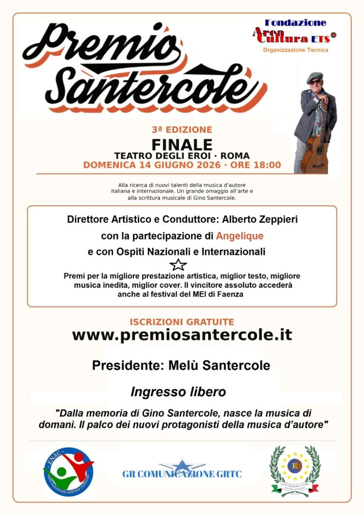 Al via la 3a edizione del “Premio Santercole” il vincitore suona al MEI!