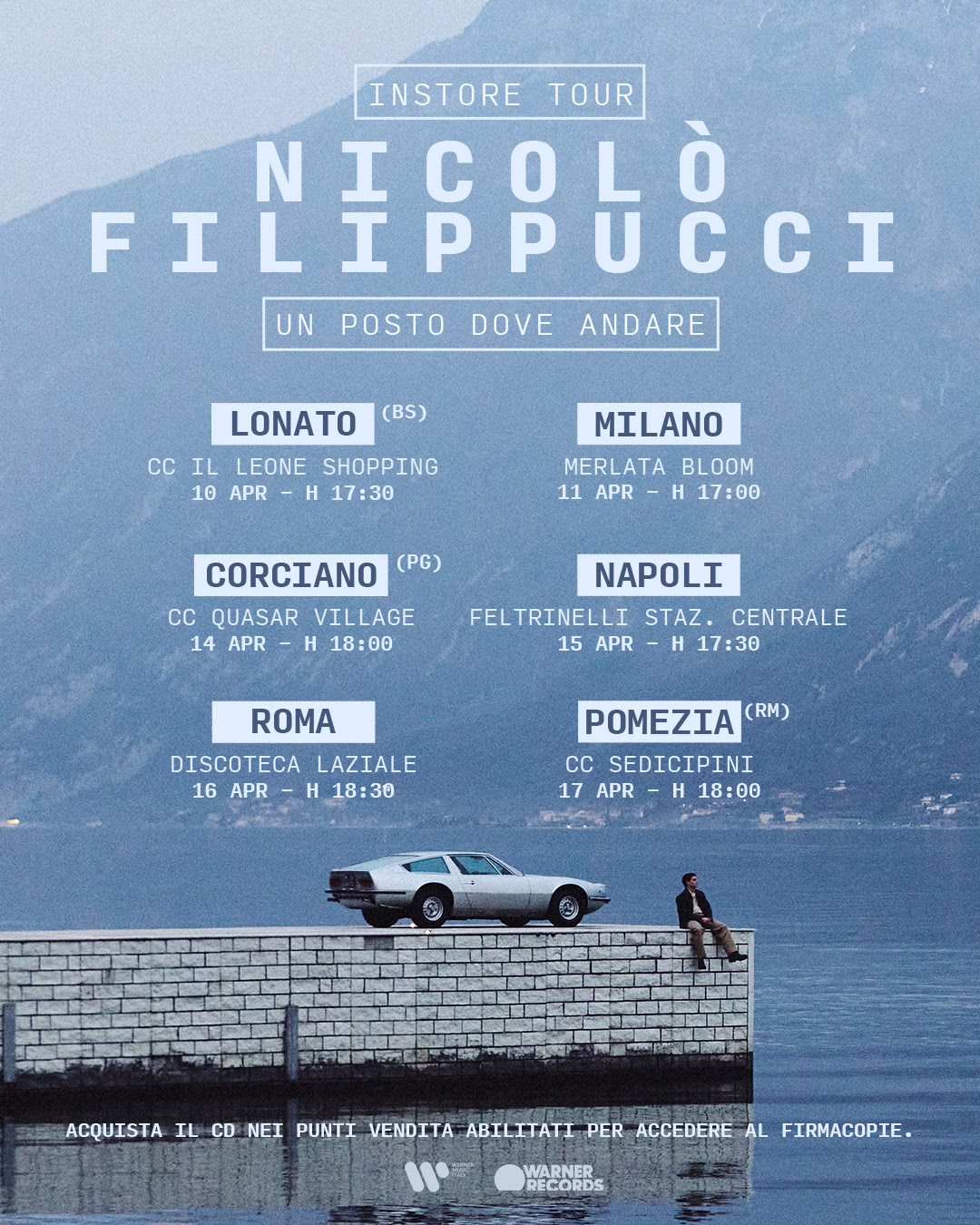 NICOLÒ FILIPPUCCI: prende il via dal 10 aprile l’instore tour del nuovo album “Un posto dove andare” 