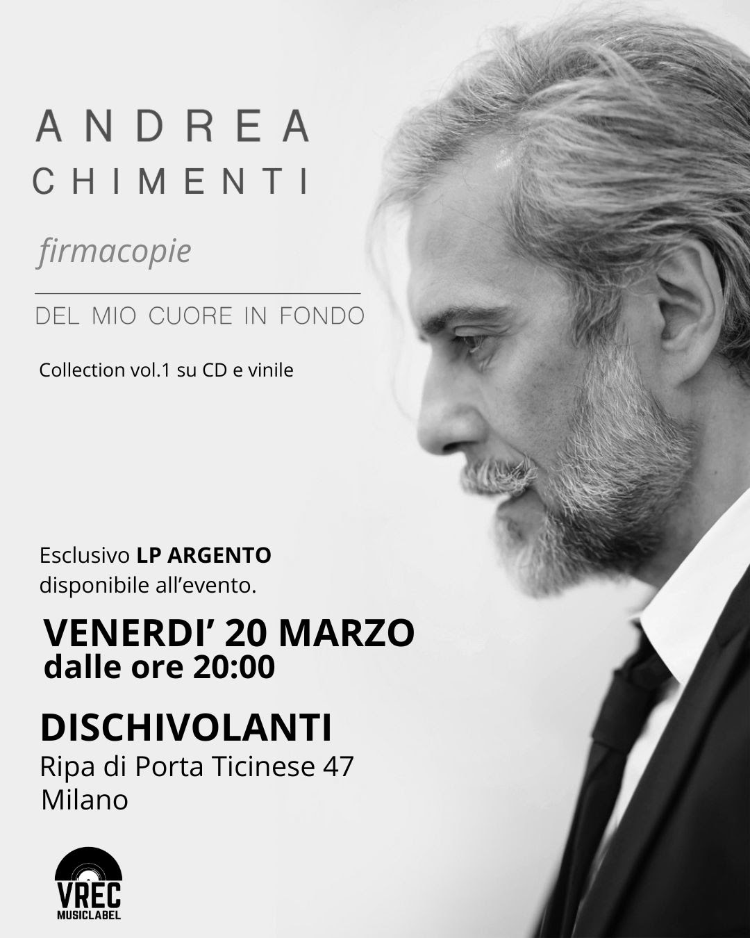 Andrea Chimenti: venerdì 20 marzo ore 20:00 esclusivo firmacopie a Milano