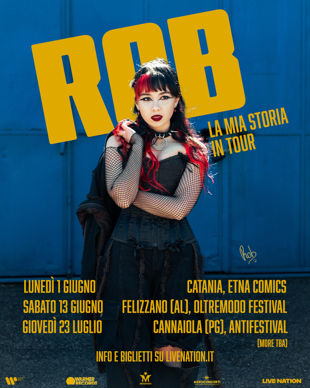 Rob annuncia il suo primo tour “LA MIA STORIA IN TOUR”, in partenza a giugno e anticipato dalla sua prima data live l’8 maggio presso Santeria Toscana 31.