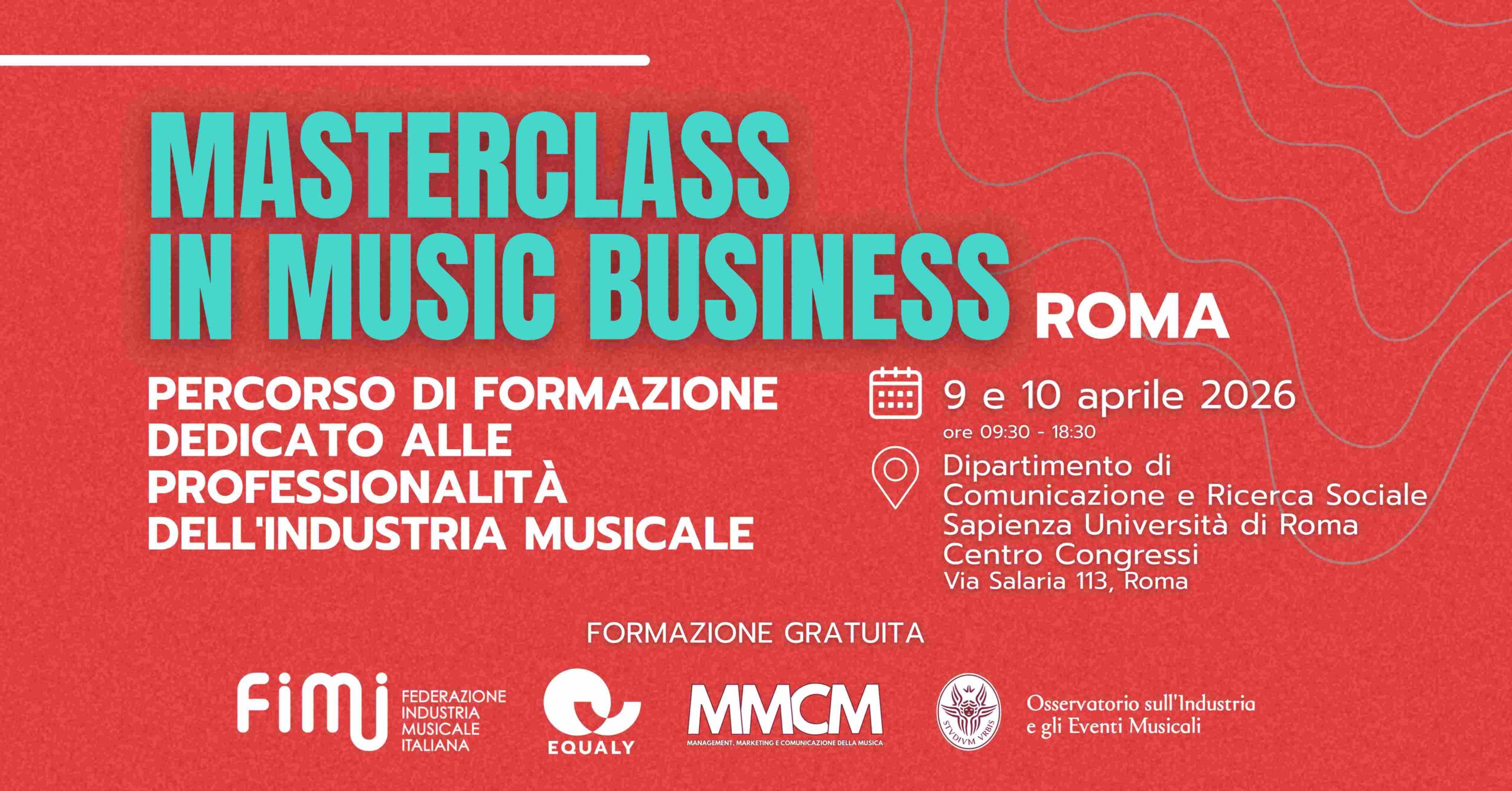 FIMI e EQUALY presentano MASTERCLASS IN MUSIC BUSINESS