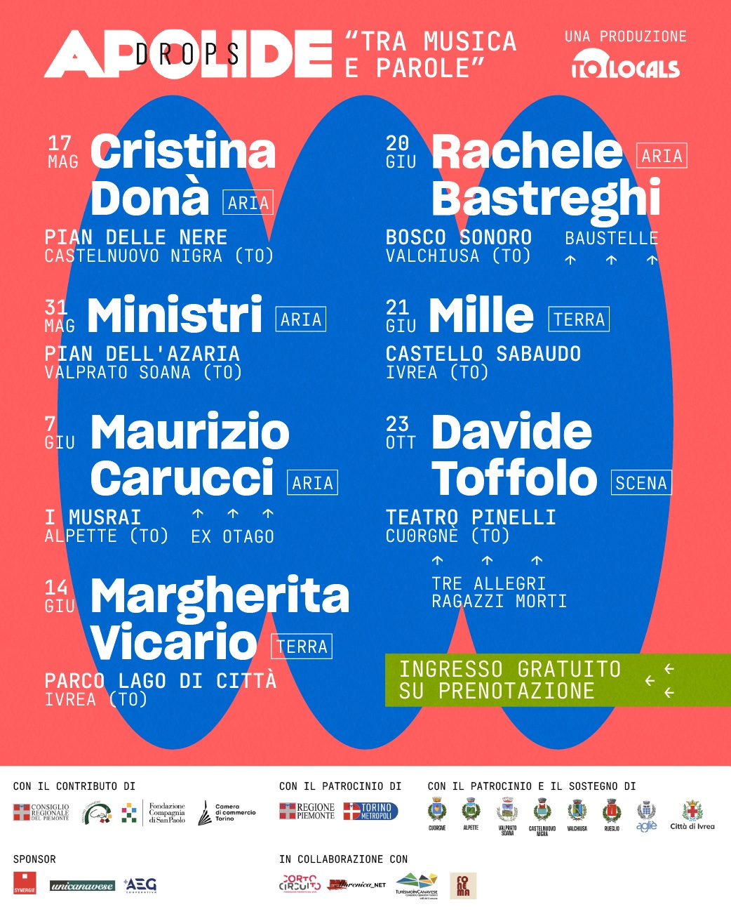 Torna per la sua quinta edizione “APOLIDE DROPS 2026”: la rassegna culturale del canavese a impatto zero. Tra parole, musica, natura, territorio e sostenibilità.