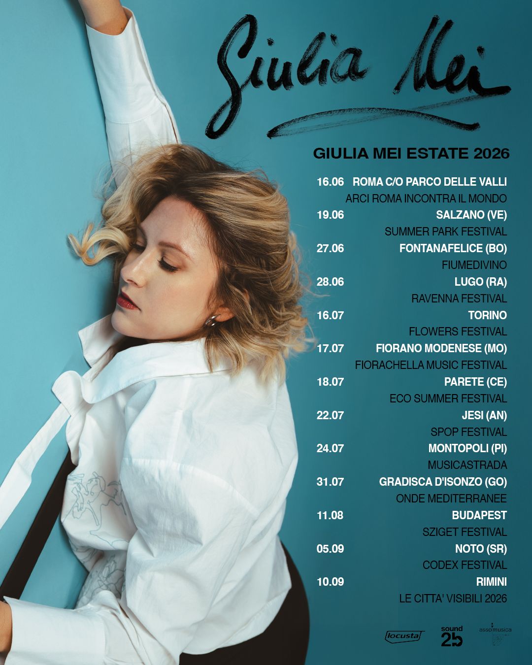 GIULIA MEI annuncia il TOUR ESTATE 2026 (Sound To Be / Locusta)