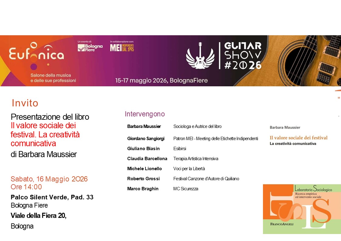 A Eufonica la presentazione del libro “Il valore sociale dei festival” di Barbara Maussier il 16 Maggio