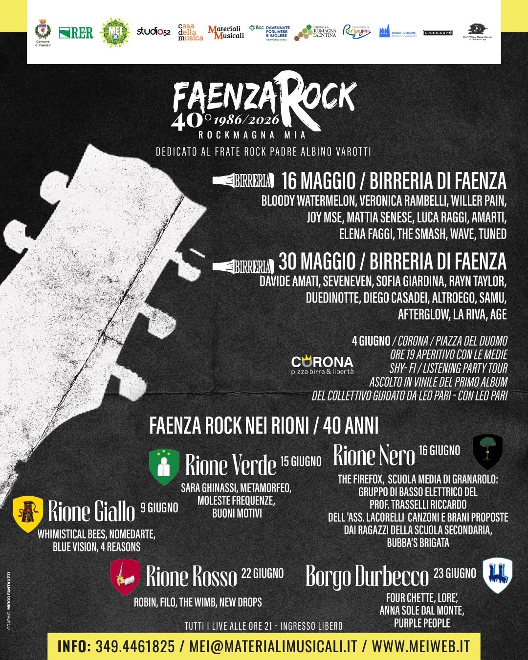 Faenza Rock 40 anni: da Rockmagna Mia ai Rioni, la musica invade Faenza!