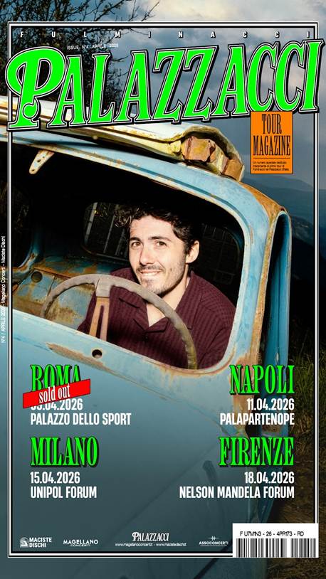 FULMINACCI: al via domani 9 aprile da una Roma tutta sold-out il “PALAZZACCI TOUR 2026”, la tournée che lo vede per la prima volta protagonista nei palasport delle principali città italiane.