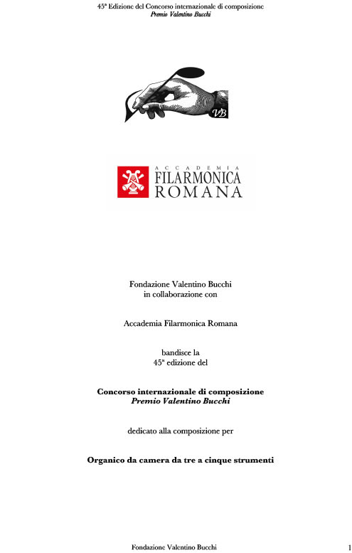 Concorso internazionale di composizione Premio Valentino Bucchi – 45a edizione