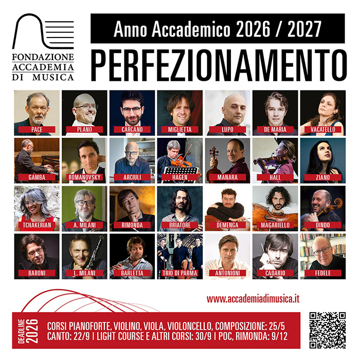 Verso la professione con i corsi di perfezionamento della Fondazione Accademia di Musica di Pinerolo e Torino