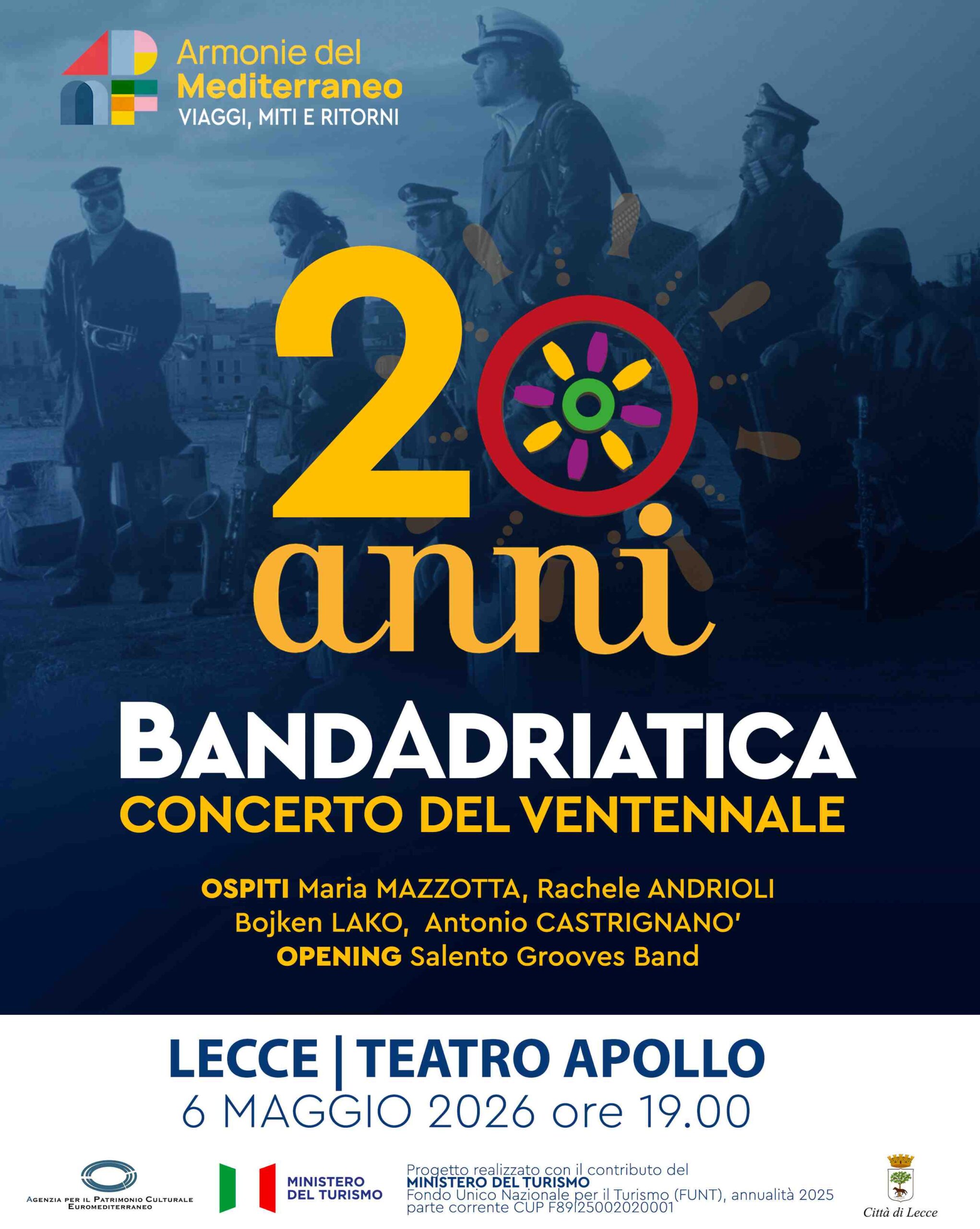Concerto del Ventennale della BandAdriatica il 6 Maggio al Teatro Apollo a Lecce!