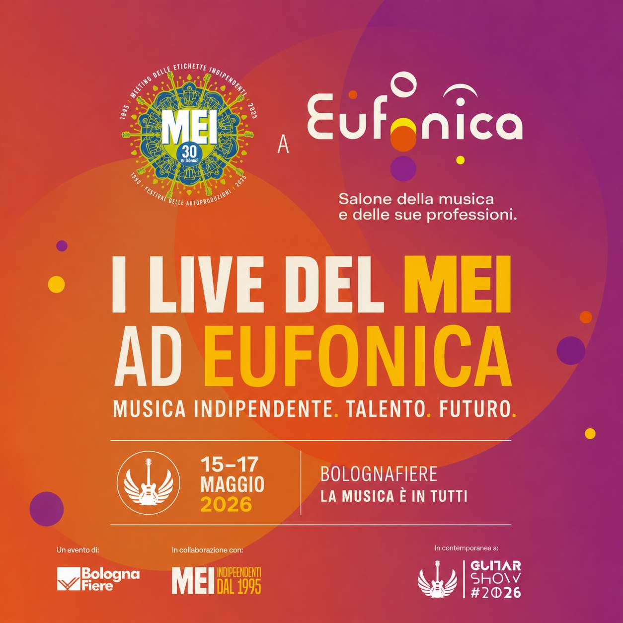 MEI a Eufonica 2026: tre giorni di live tra nuovi talenti, indipendenti storici e artisti emergenti