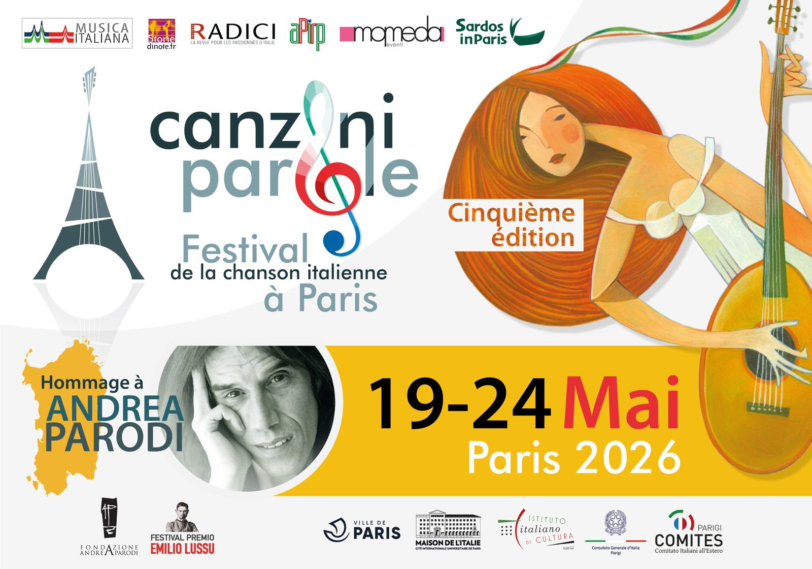 Torna a Parigi Canzoni & Parole: 5° edizione per il festival della canzone d’autore italiana, dal 19 al 24 maggio 2026