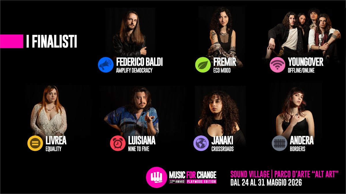  MUSIC FOR CHANGE: ANNUNCIATI I FINALISTI DELLA 17ª EDIZIONE