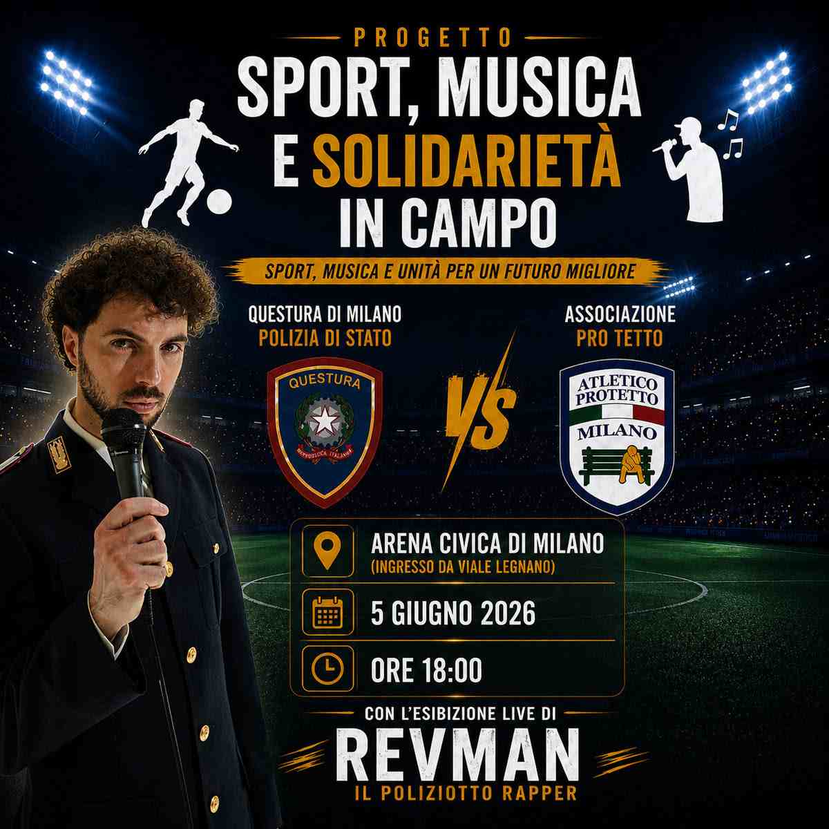  La Polizia di Stato scende in campo per le persone senza tetto: sport, musica e solidarietà con Revman, il poliziotto rapper