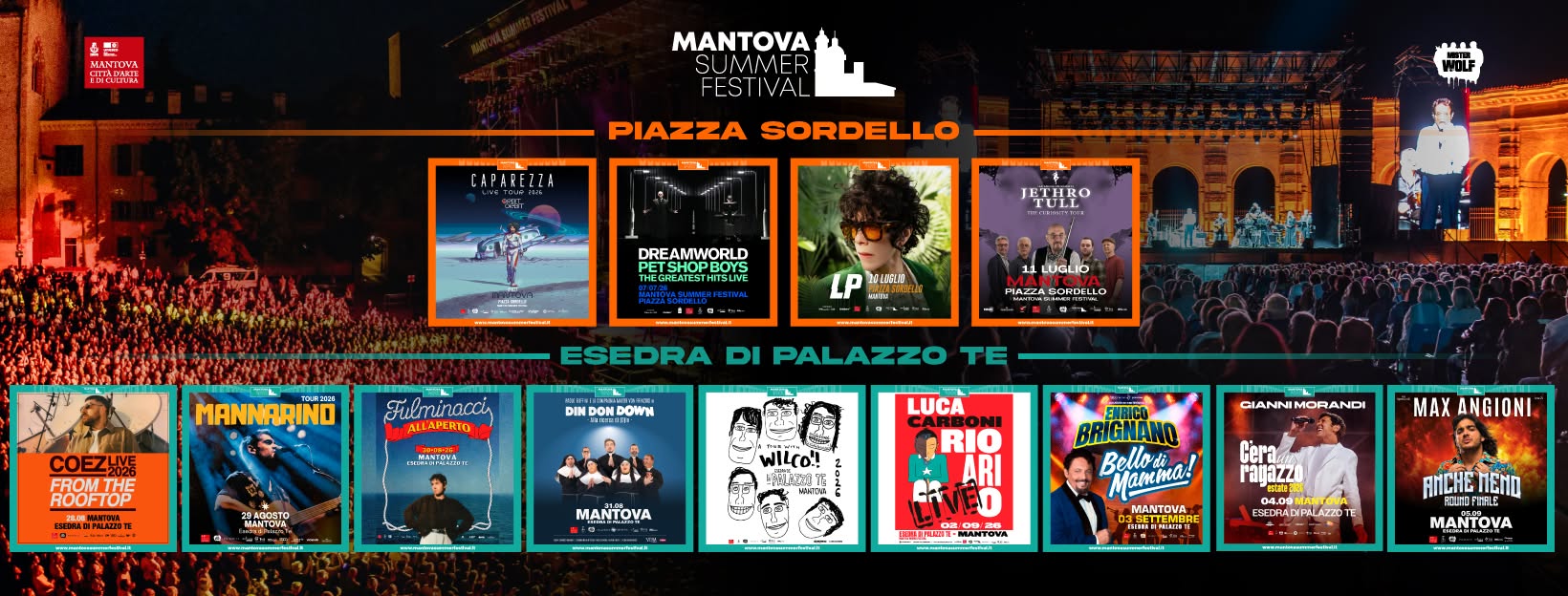 Al via il MANTOVA SUMMER FESTIVAL: il 4 luglio Caparezza apre la rassegna estiva nella suggestiva location di Piazza Sordello