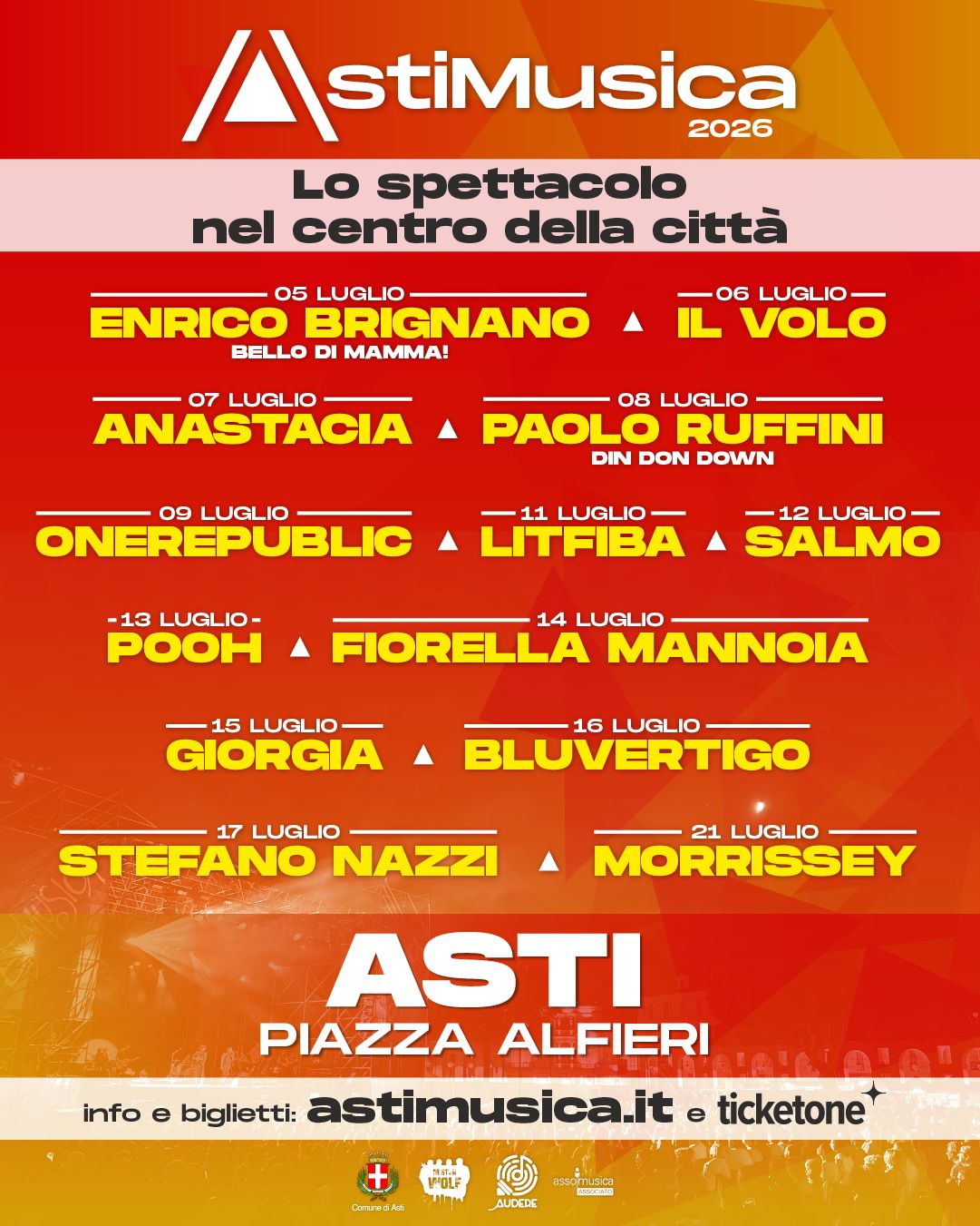 Si avvicina la 29ª edizione del festival ASTIMUSICA, in programma dal 4 al 21 luglio in Piazza Alfieri ad Asti, con un programma capace di unire proposte artiste nazionali e internazionali in un unico progetto culturale