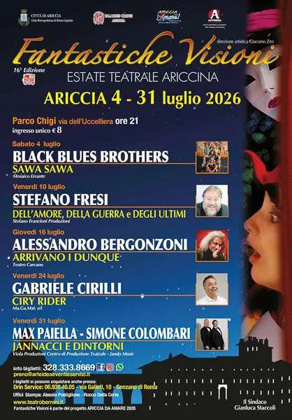Al via la XVI edizione di Fantastiche Visioni, teatro e musica al Palazzo Chigi di Ariccia dal 4 al 31 luglio