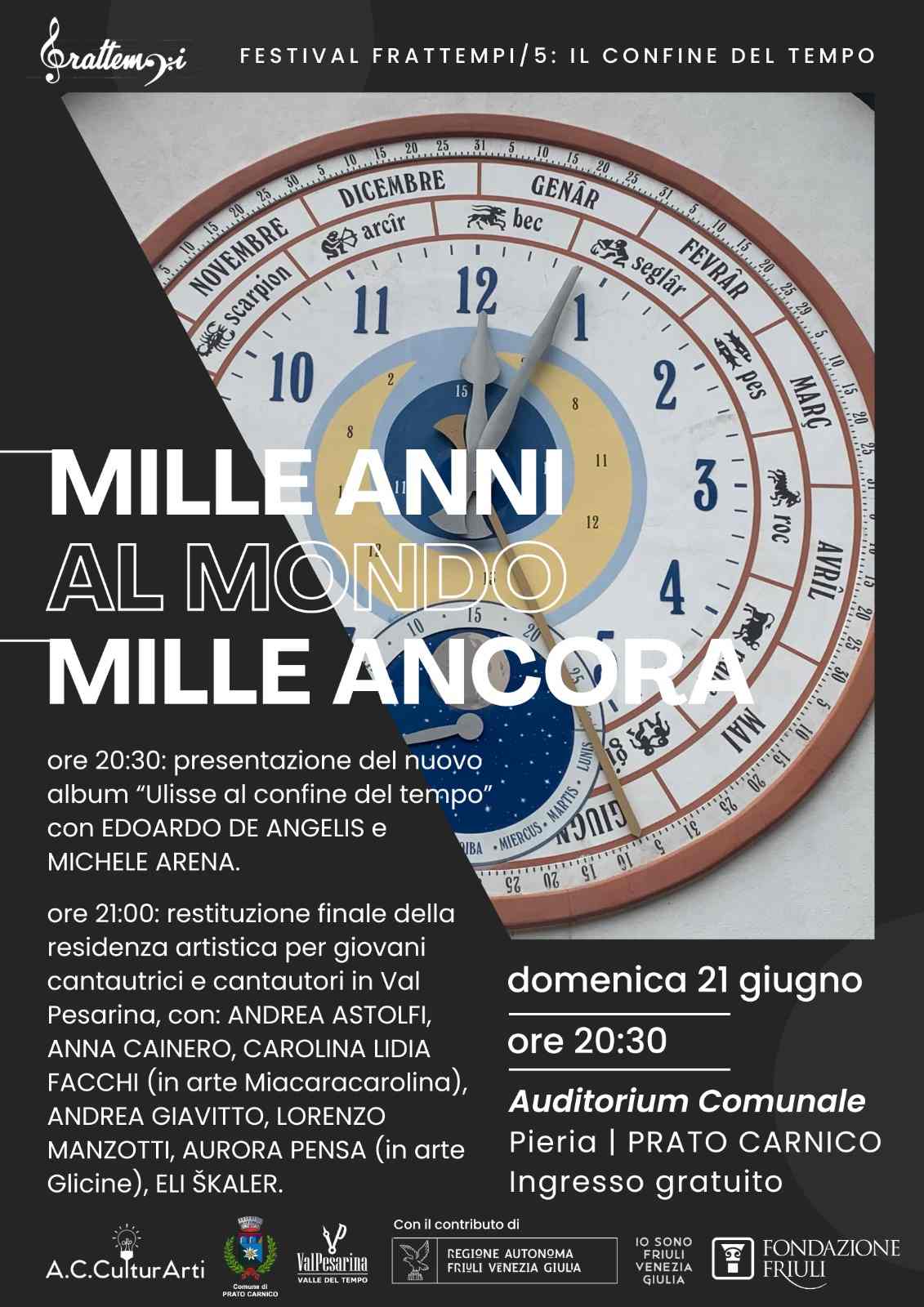 TORNA IN VAL PESARINA (UDINE) LA RESIDENZA ARTISTICA “MILLE ANNI AL MONDO, MILLE ANNI ANCORA” – I NOMI DEI CANTAUTORI SELEZIONATI