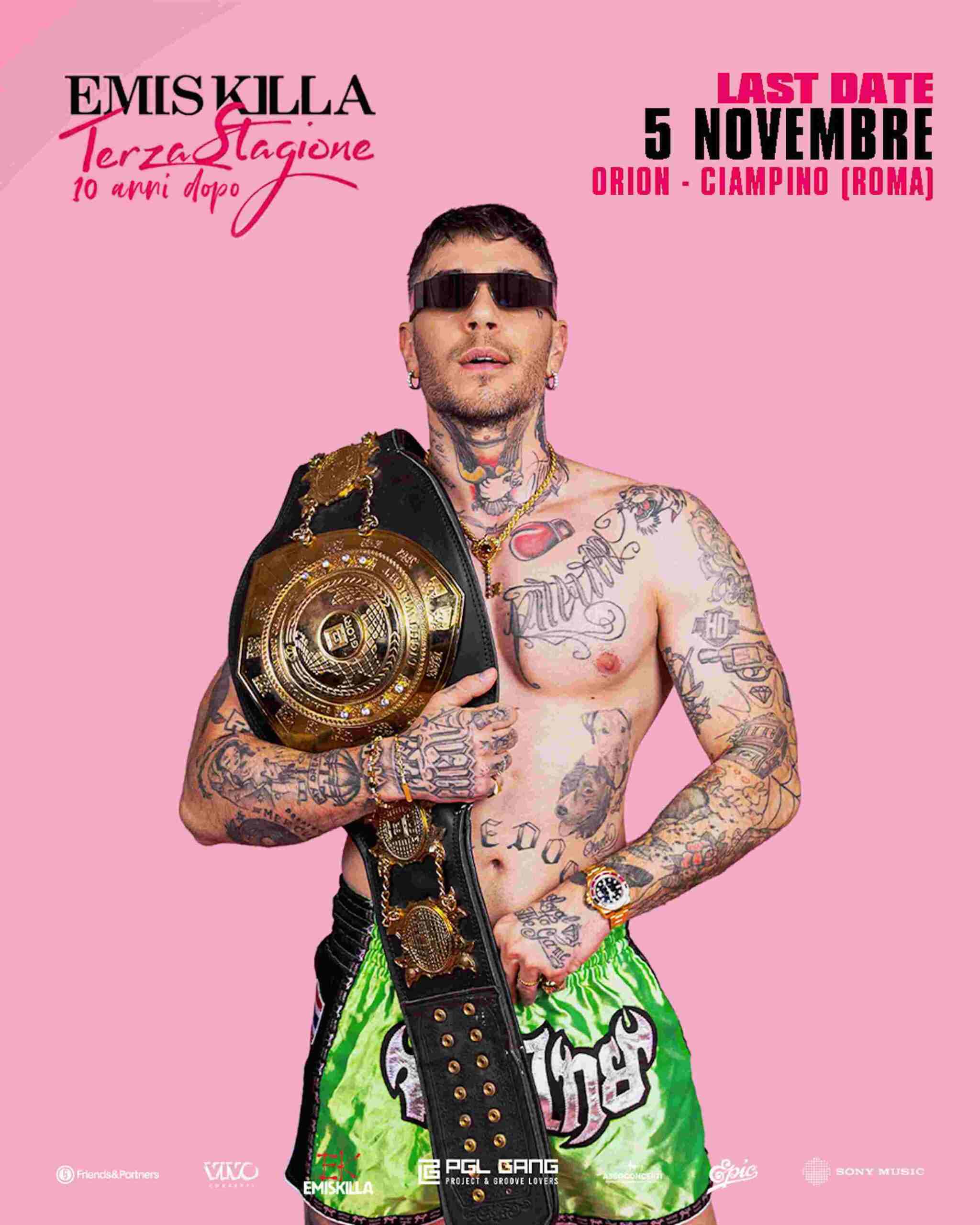 EMIS KILLA – CINQUE DATE SOLD OUT A MILANO E UN NUOVO APPUNTAMENTO A ROMA PER CELEBRARE IL DECENNALE DI TERZA STAGIONE