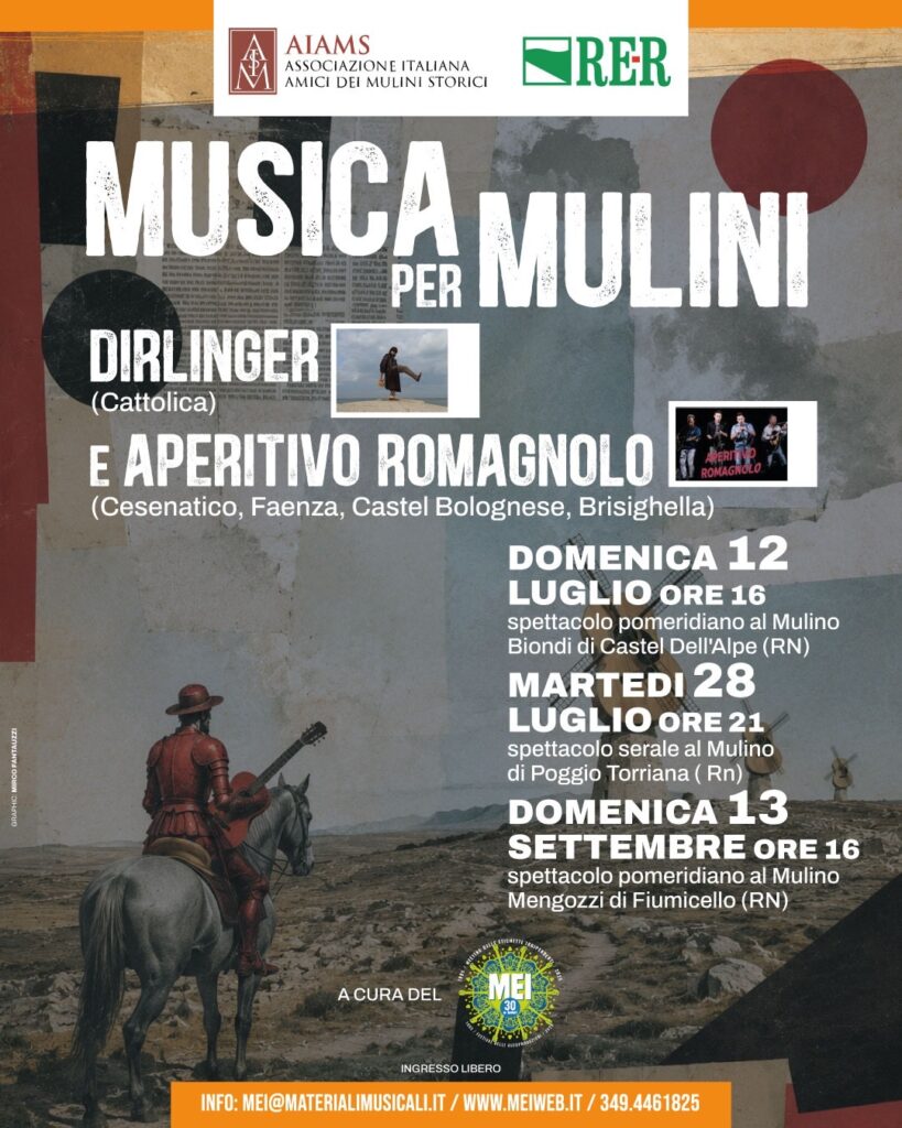 Locandina evento Musica nei Mulini