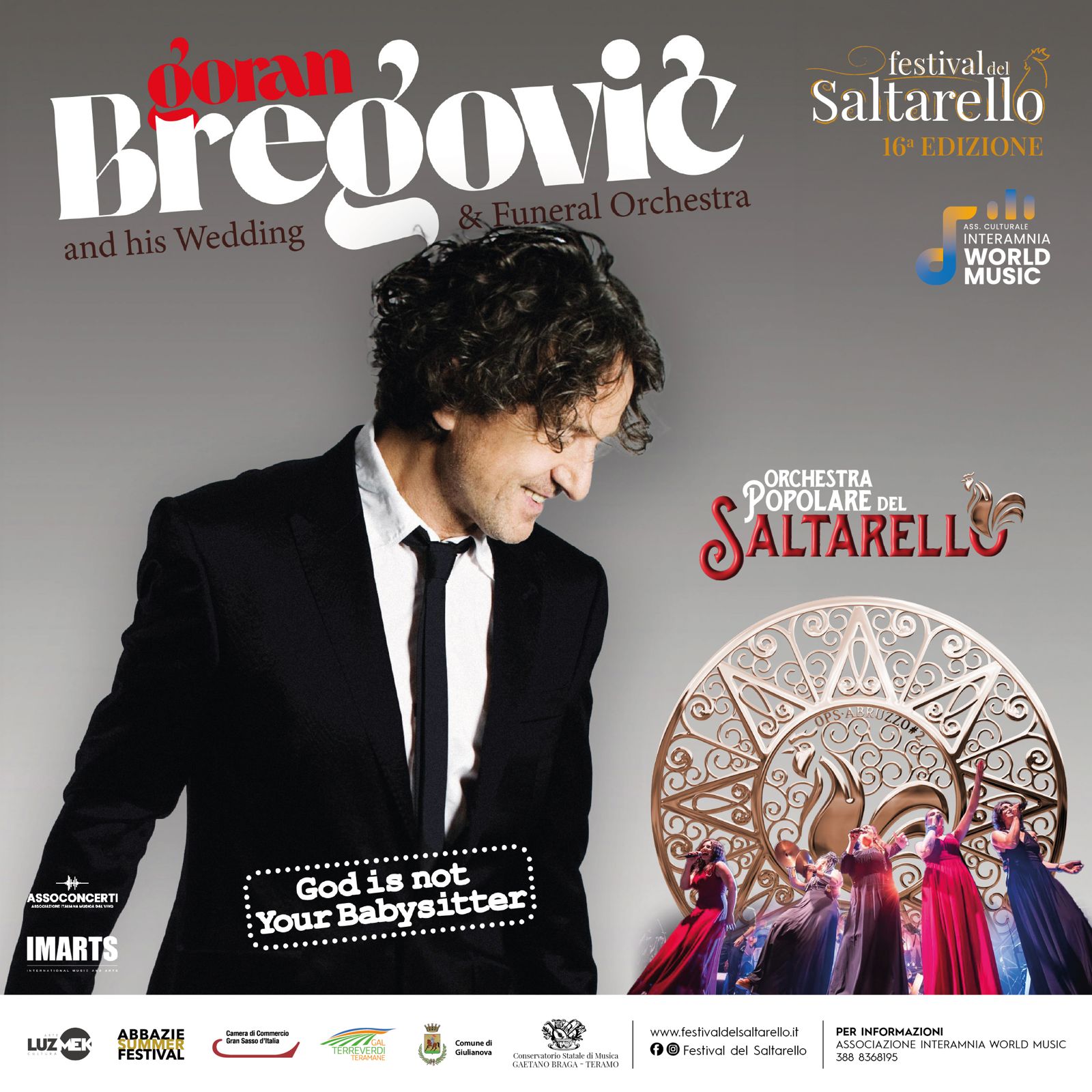 Il 9 luglio torna a GIULIANOVA (Teramo) con la sua 16ª edizione il FESTIVAL DEL SALTARELLO, con special guest GORAN BREGOVIĆ and his Wedding & Funeral Orchestra! Posta
