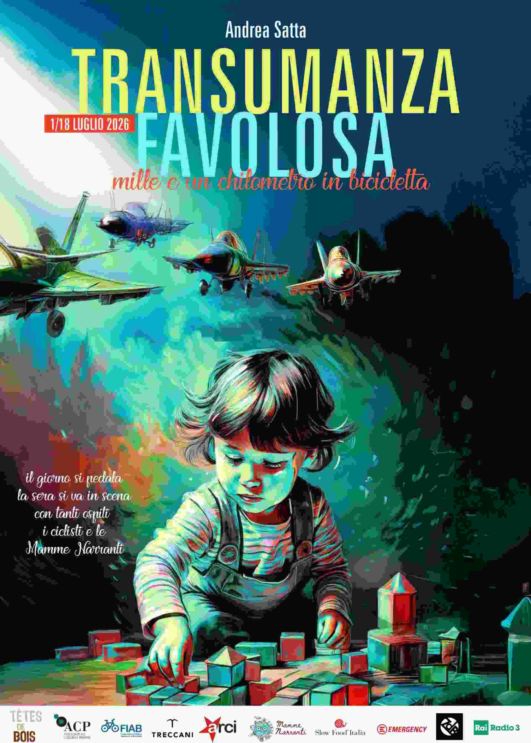 ANDREA SATTA | TRANSUMANZA FAVOLOSA | Mille e un chilometro in bicicletta tra palchi e pedalate | DAL 1 AL 18 LUGLIO