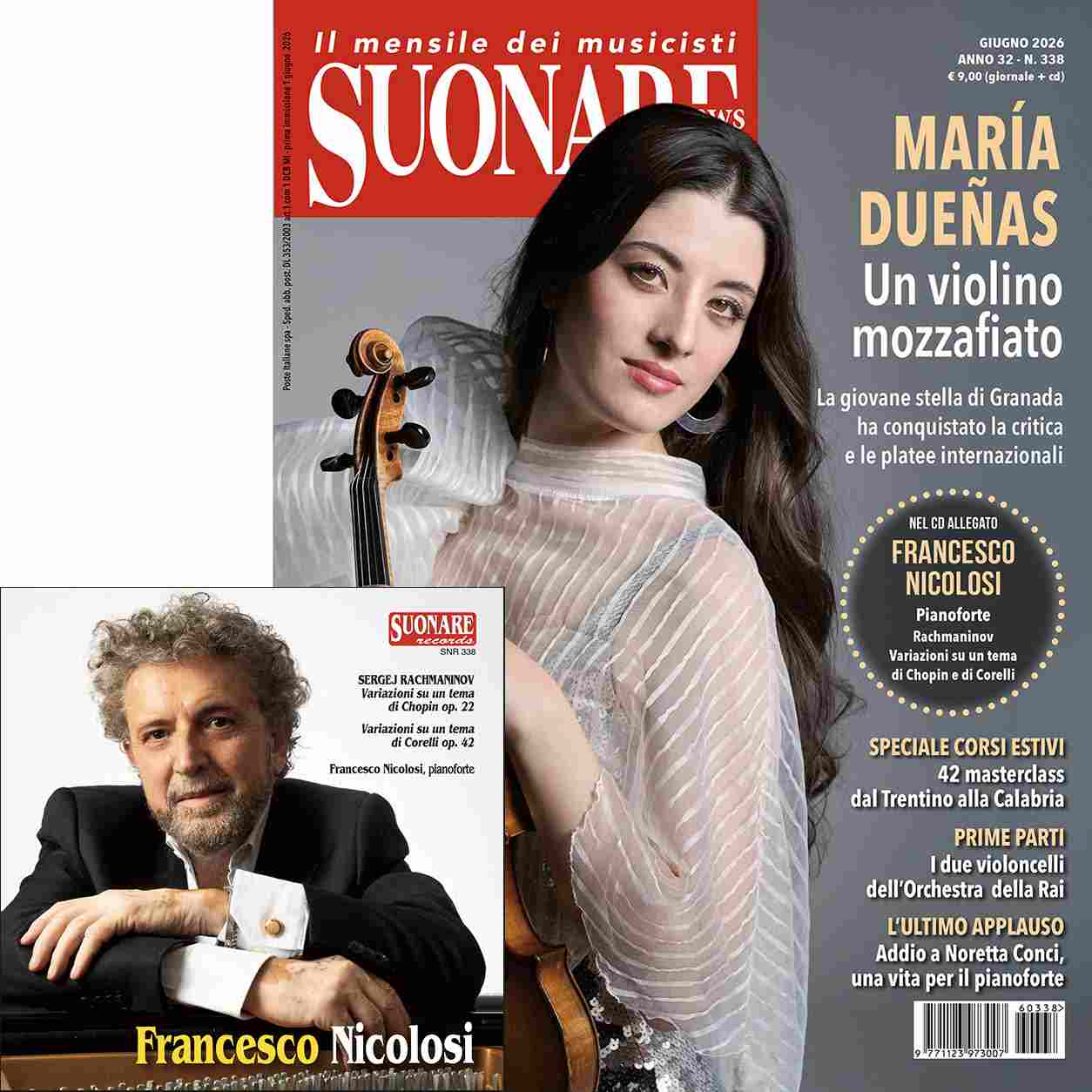 È in edicola Suonare news, giugno 2026 – cd il pianista Francesco Nicolosi suona Rachmaninov