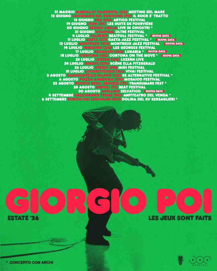 GIORGIO POI: si aggiungono nuove date al tour estivo LES JEUX SONT FAITS