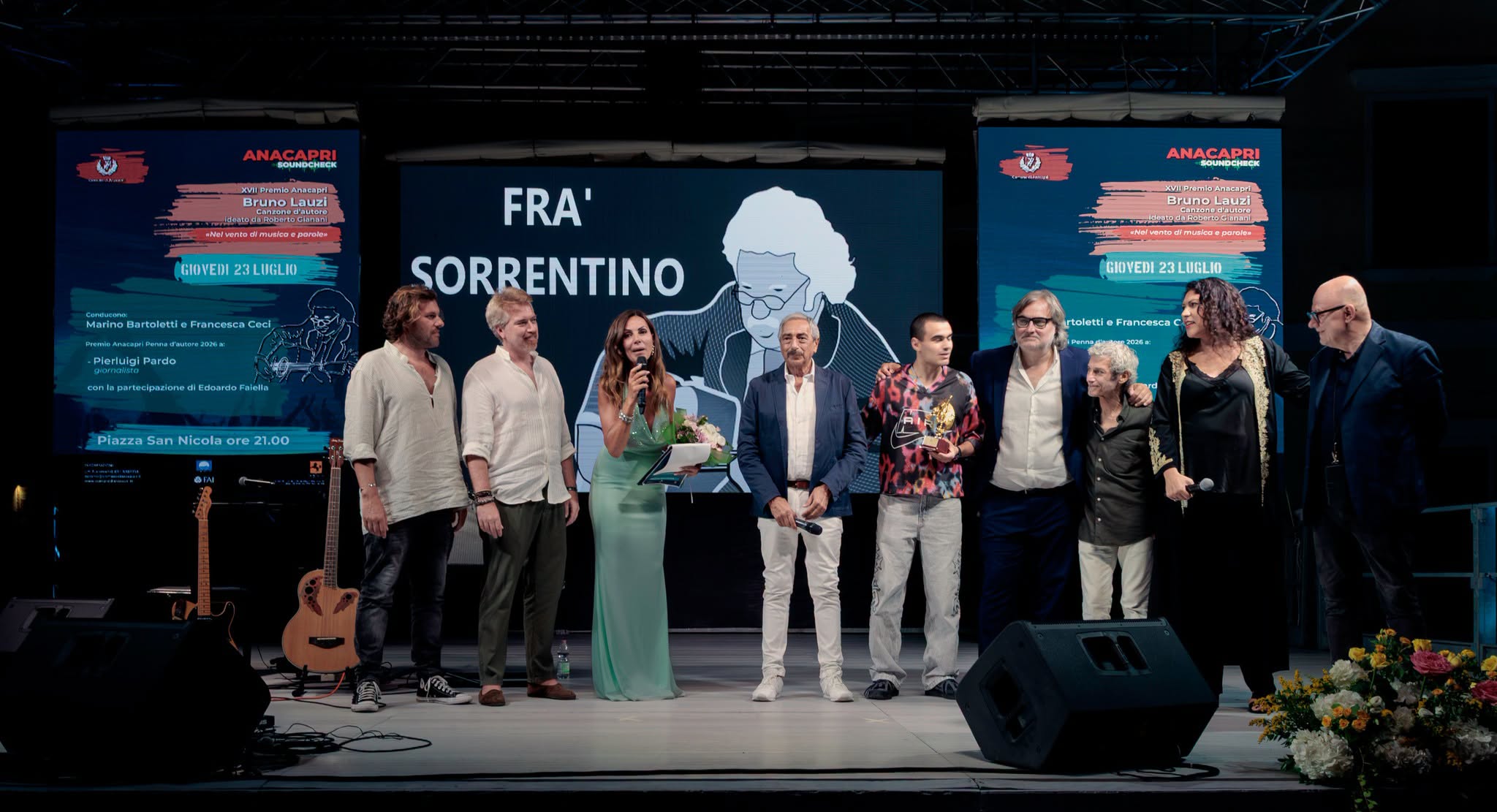 FRA’ SORRENTINO  si aggiudica la XVII edizione del premio Anacapri Bruno Lauzi – Canzone D’Autore. Suonera’ al MEI!