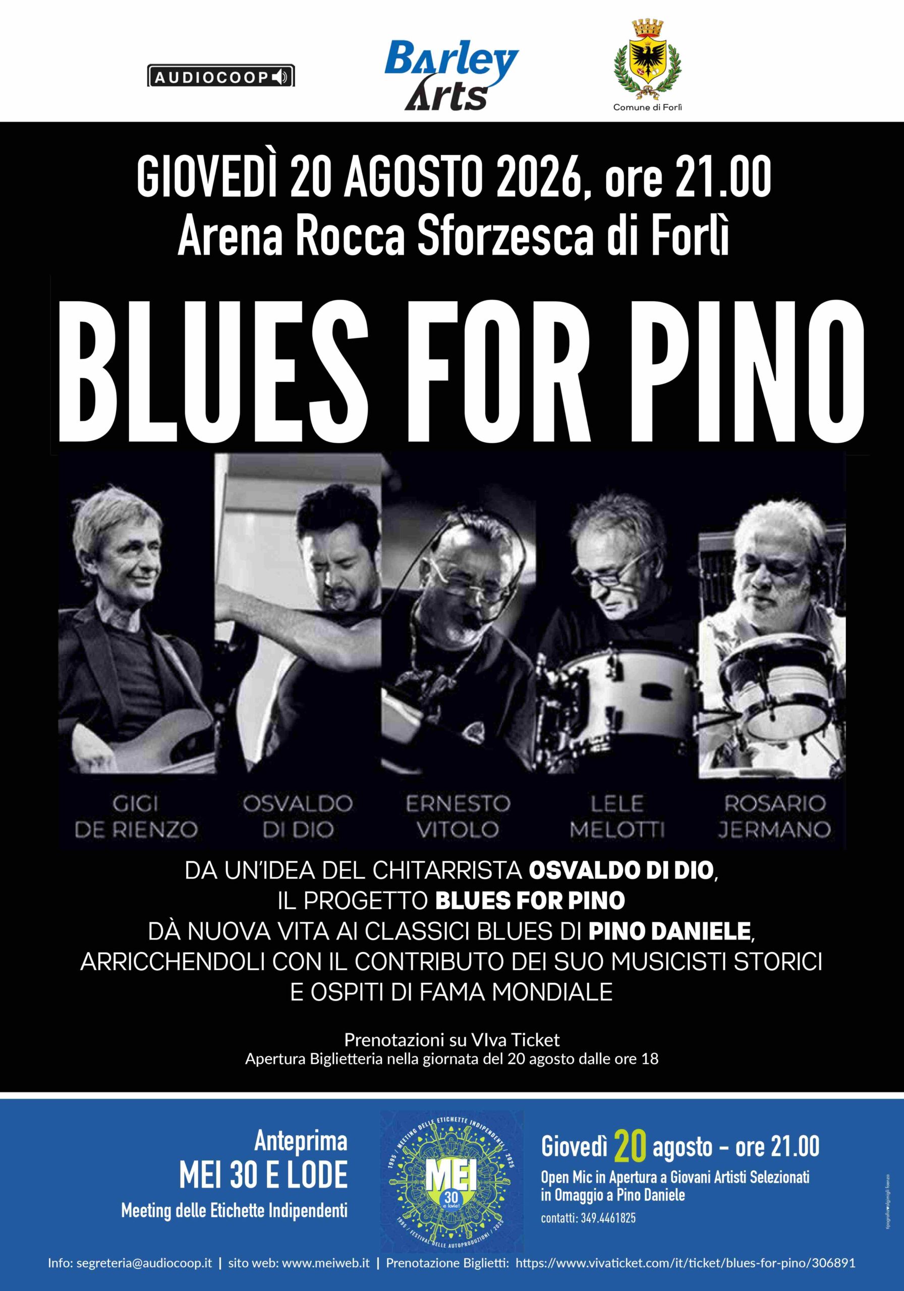 Blues for Pino a Forlì: ultimi biglietti per il grande omaggio a Pino Daniele con un finale speciale sulle note di “Romagna mia”