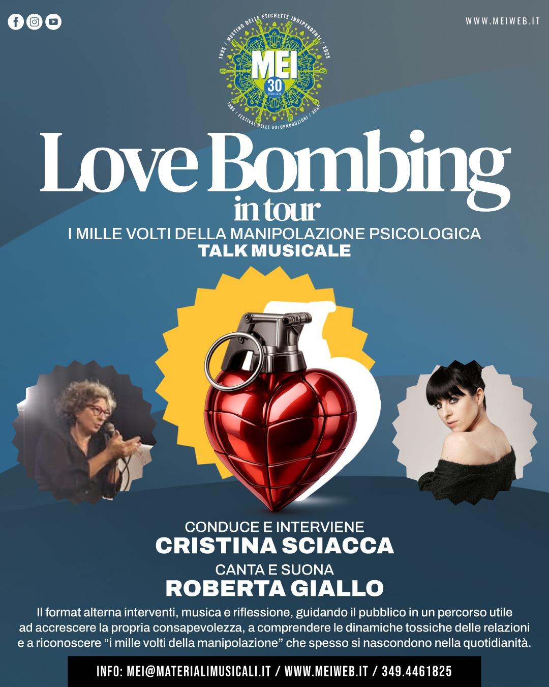 Love Bombing in Tour: venerdì 24 luglio a Rovigo al Festival Voci per la Libertà – Cristina Sciacca e Roberta Giallo protagoniste del talk musicale