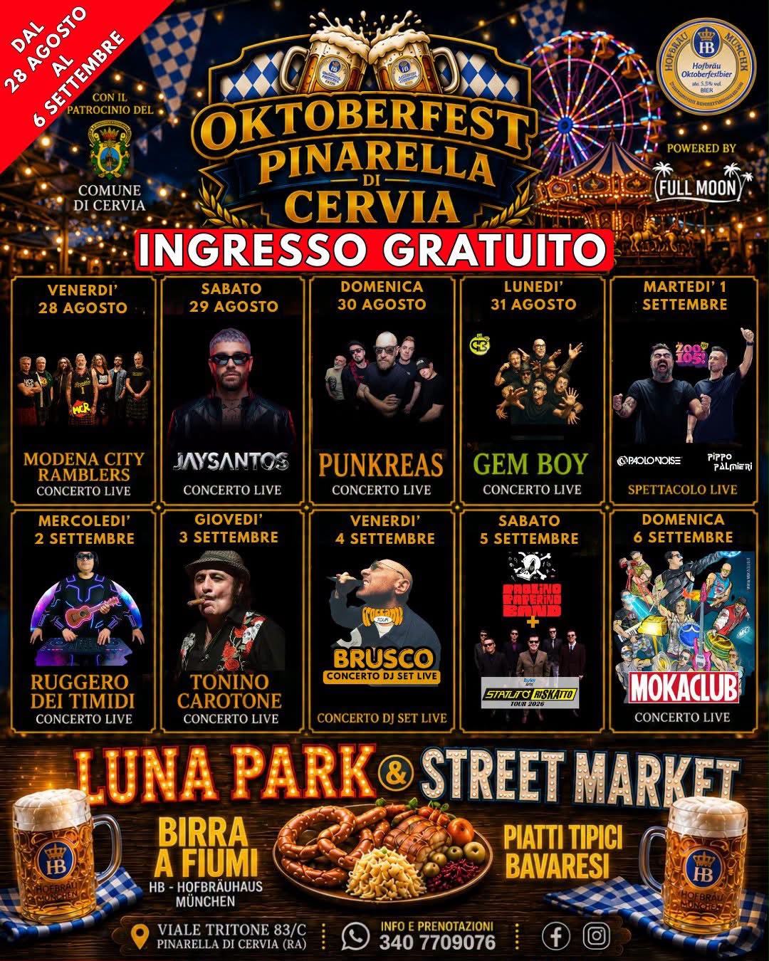 CERVIA – Oktoberfest a Pinarella, dieci serate di musica: dai Modena City Ramblers ai Punkreas