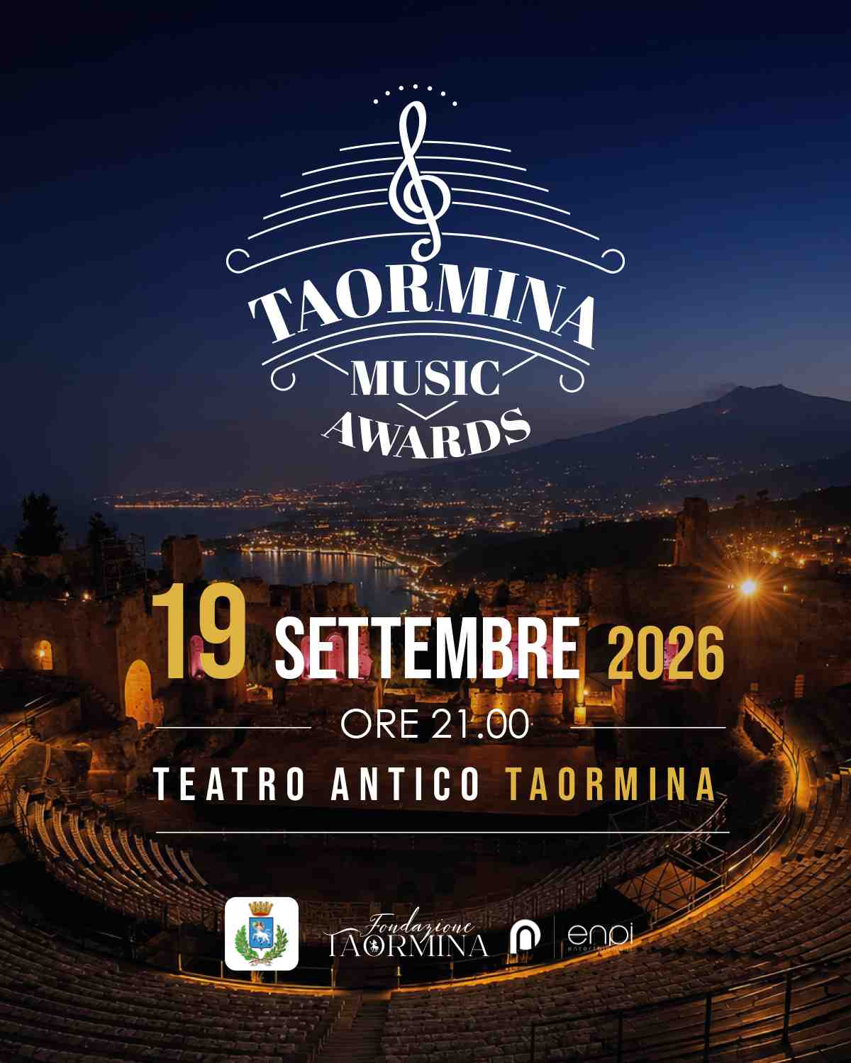 Il 19 settembre al Teatro Antico di Taormina (Messina) arrivano i TAORMINA MUSIC AWARDS! Ospiti della serata Alessio Bondì, Serena Brancale, Diodato, Ditonellapiaga, Ermal Meta, Mille e tanti altri ancora
