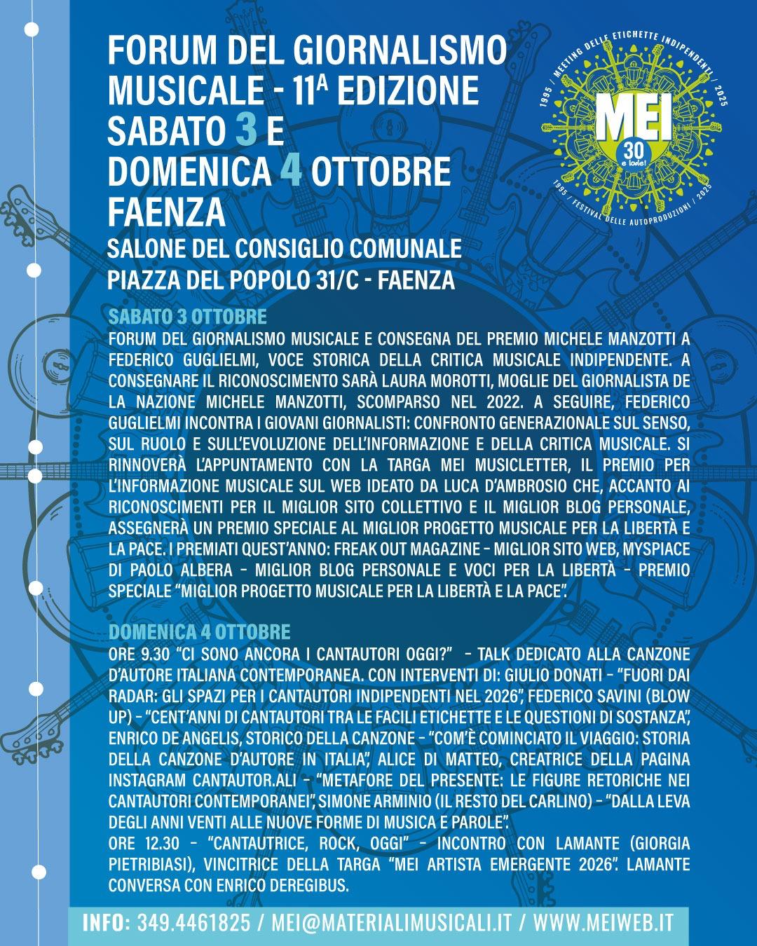 Lamante, Federico Guglielmi, un seminario sui cantautori in Italia al Forum del giornalismo musicale
