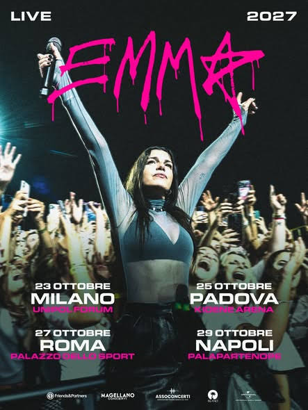 EMMA: dopo il tour estivo e il gran finale all’Ippodromo Snai San Siro di Milano, tornerà live ad ottobre 2027 sui palchi dei palasport.